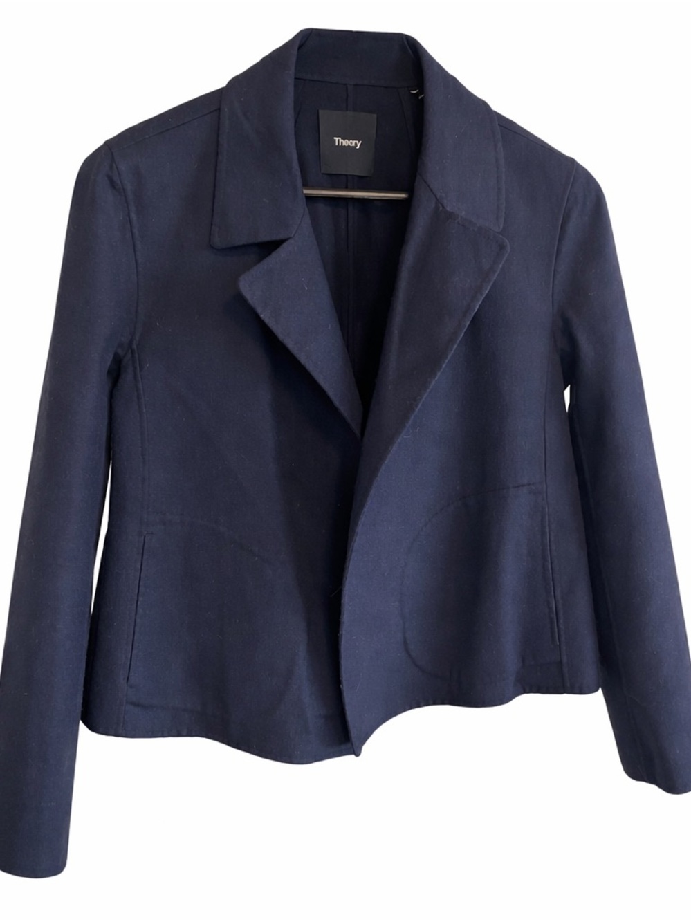 NWOT: Theory Sileena Wool Blend Open Front Felt Jacket